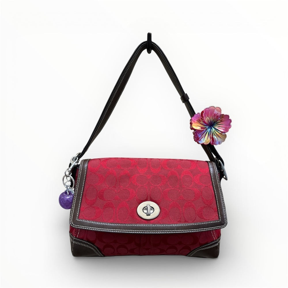 Coach Y2K Soho Cherry Red Signature C Shoulder Bag. Style F13972